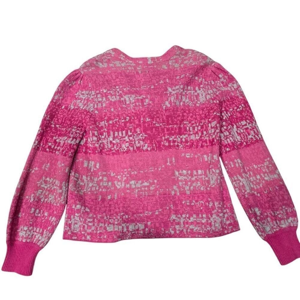 Nic+Zoe Sweater Women's XL Pink Knit Button Front‎ Confetti Cardigan Stretch - Picture 7 of 8